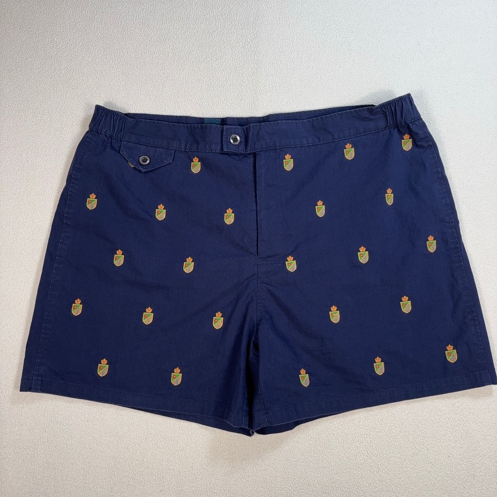 Polo Ralph Lauren Hybrid Shorts Men's 36x5 Navy Mesh Lined Crest Embroidery Swim